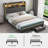 Bed Frame with Bookcase Storage Headboard and 2 Drawers Upholstered Tufted Wingback Beds-766630501-766630496