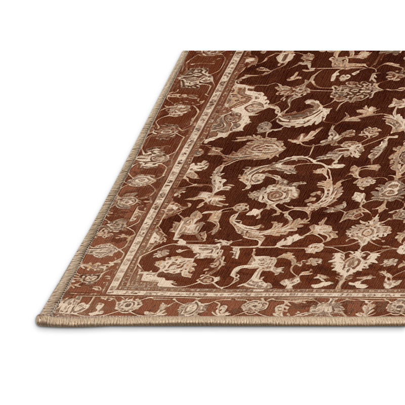 Tapis brun lavable à la machine, Rectangle 6 pi x 9 pi