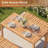 3 PCS Acacia Wood Patio Dining Set with Slatted Seats for Deck, Lawn and Backyard