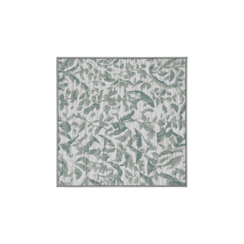 Machine Washable Gray Area Rug, Square 3'