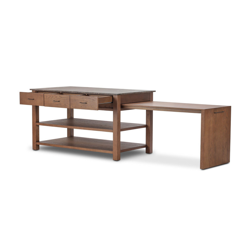 Divina Kitchen Island-Warm Grey Marble