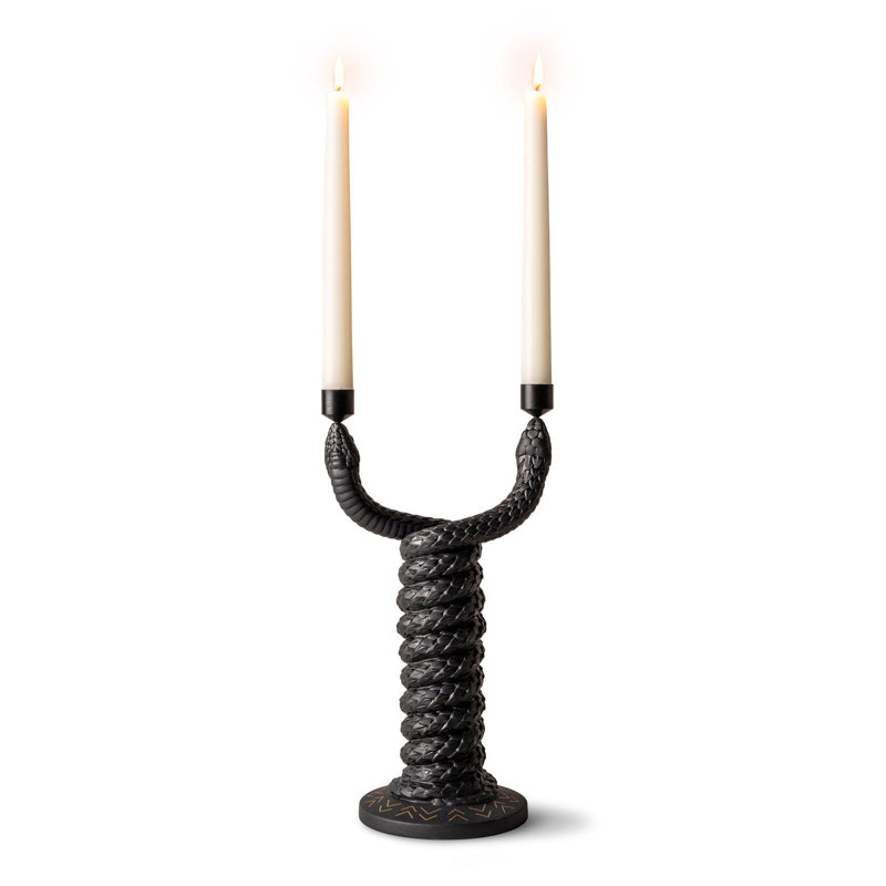 Candélabre de table en céramique / porcelaine H 12,59 po