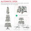 Arbre de Noël artificiel enneigé 7,5 pi avec 600 branches de pin réalistes, pommes de pin, baies rouges, ouverture automatique, vert-1286590327
