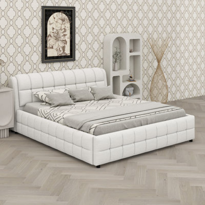 Lit plateforme tapissier Mid-Century