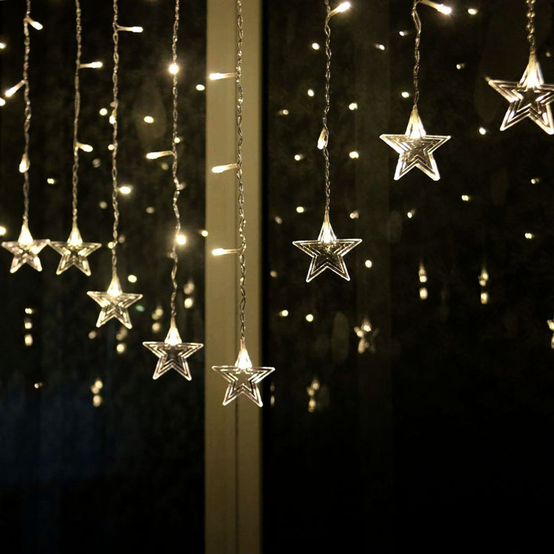 11.5FT 96LED Star String Lights, Warm
