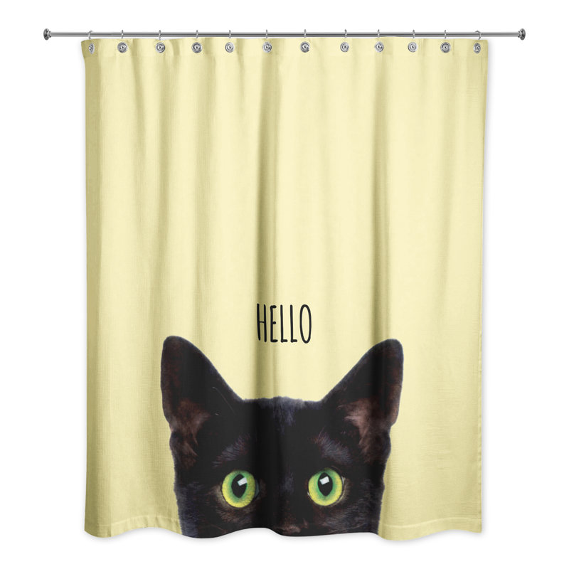 Rideau de douche simple Yasuko, Jaune