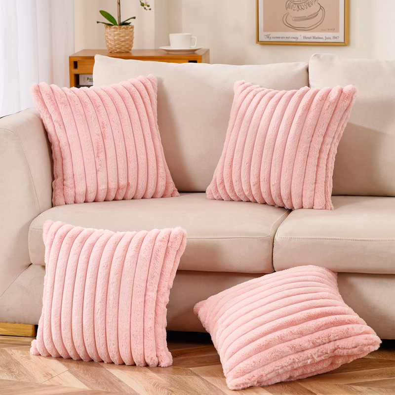 Housses de coussin Deconov, Rose, Polyester/ bourre en polyester, 20 po x 20 po