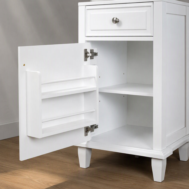 36 Inch Bathroom Vanity with Ceramic Sink Top, Solid Wood Frame, MDF & Poplar Cabinet, Flip Drawers, Adjustable Shelf, and Zinc Alloy Handles, Freestanding Storage Cabinet (Faucet Not Included)