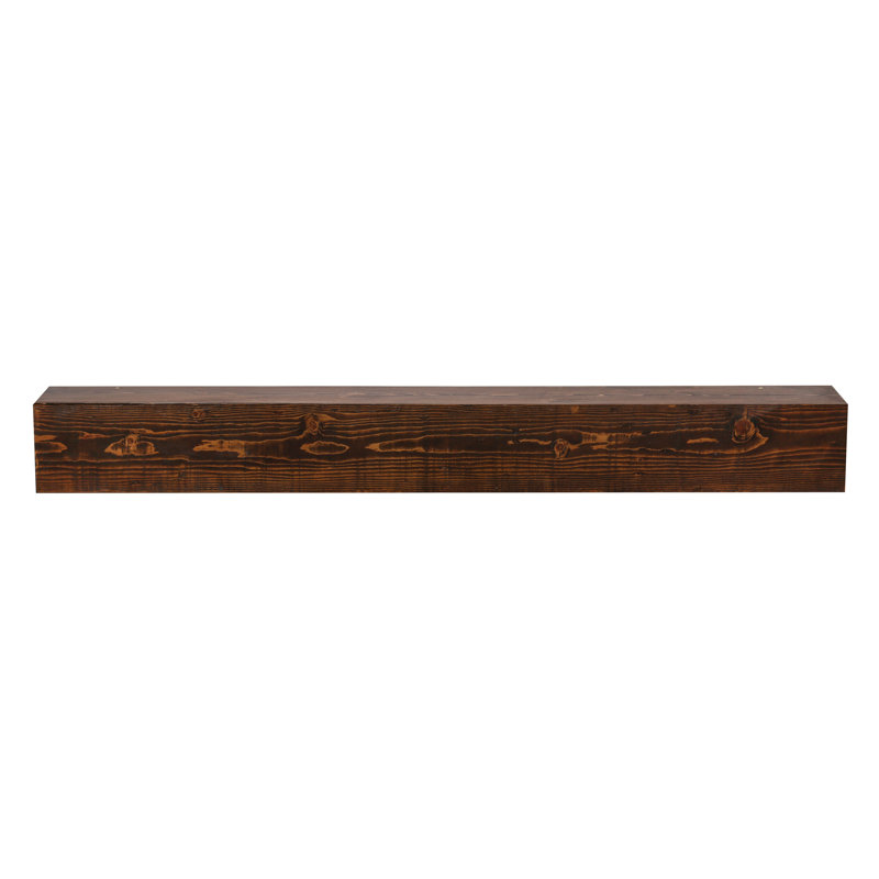 Beam Wood Fireplace Mantel Shelf, 72", Dark Chocolate