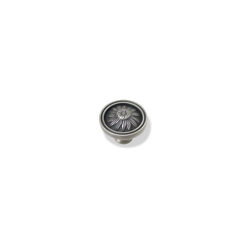 (5 Pack) 1-1/2 inch Blackeyed Susan Round Knob Brushed Satin Pewter