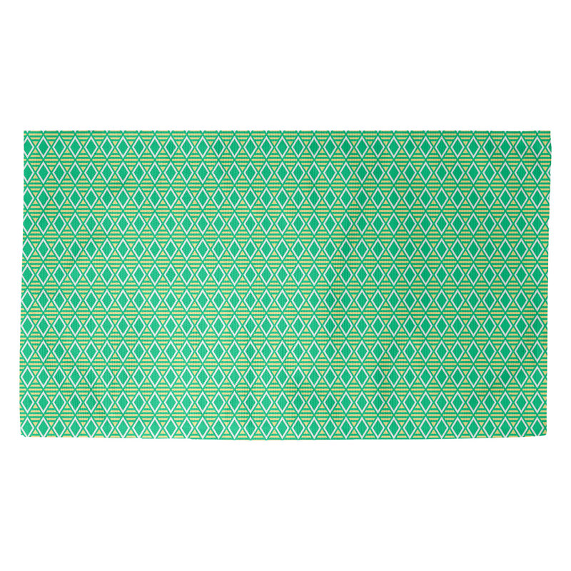 Tapis de couleur verte en losanges géométriques Avicia, Rectangle 2 pi 2 po x 3 pi 4 po