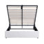 Lit plateforme tapissier avec système de rangement hydraulique - Blanc-551866429