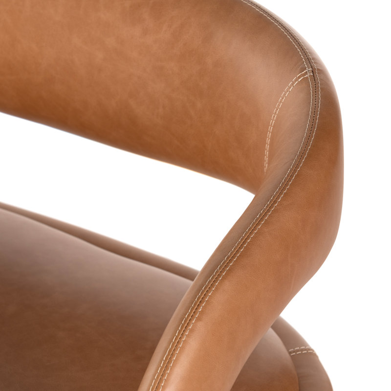 Hawkins Upholstered Dining Bench, Sonoma Butterscotch Genuine Leather