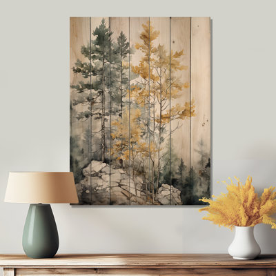 Forêt de gardiens du minimalisme II, impression sur bois naturel