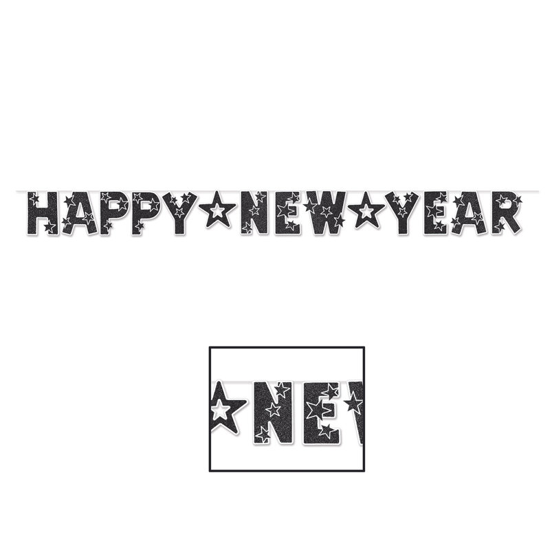 Banderole scintillante Happy New Year, Or