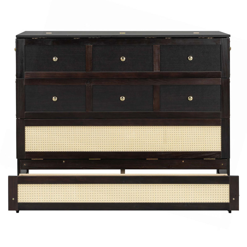Murphy Bed With Large Drawers, Espresso