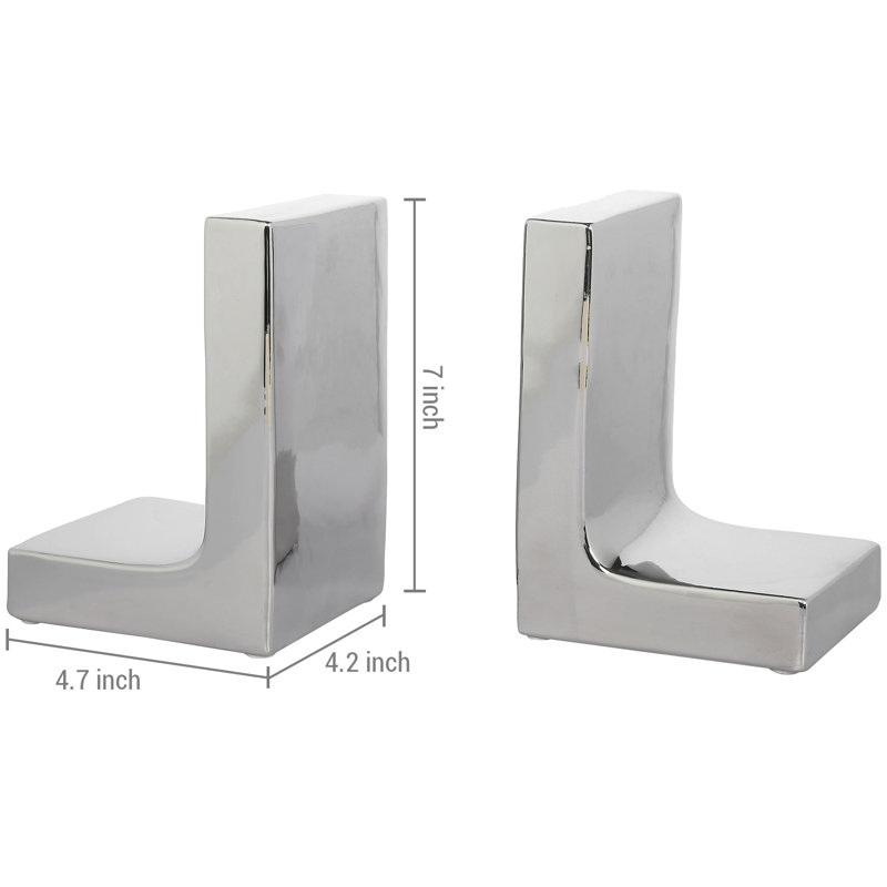 Modern & Contemporary Ceramic Bookends, Silver
