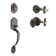 Copper Creek Handleset with Single Cylinder Deadbolt and Door Knob and Heritage Rosette