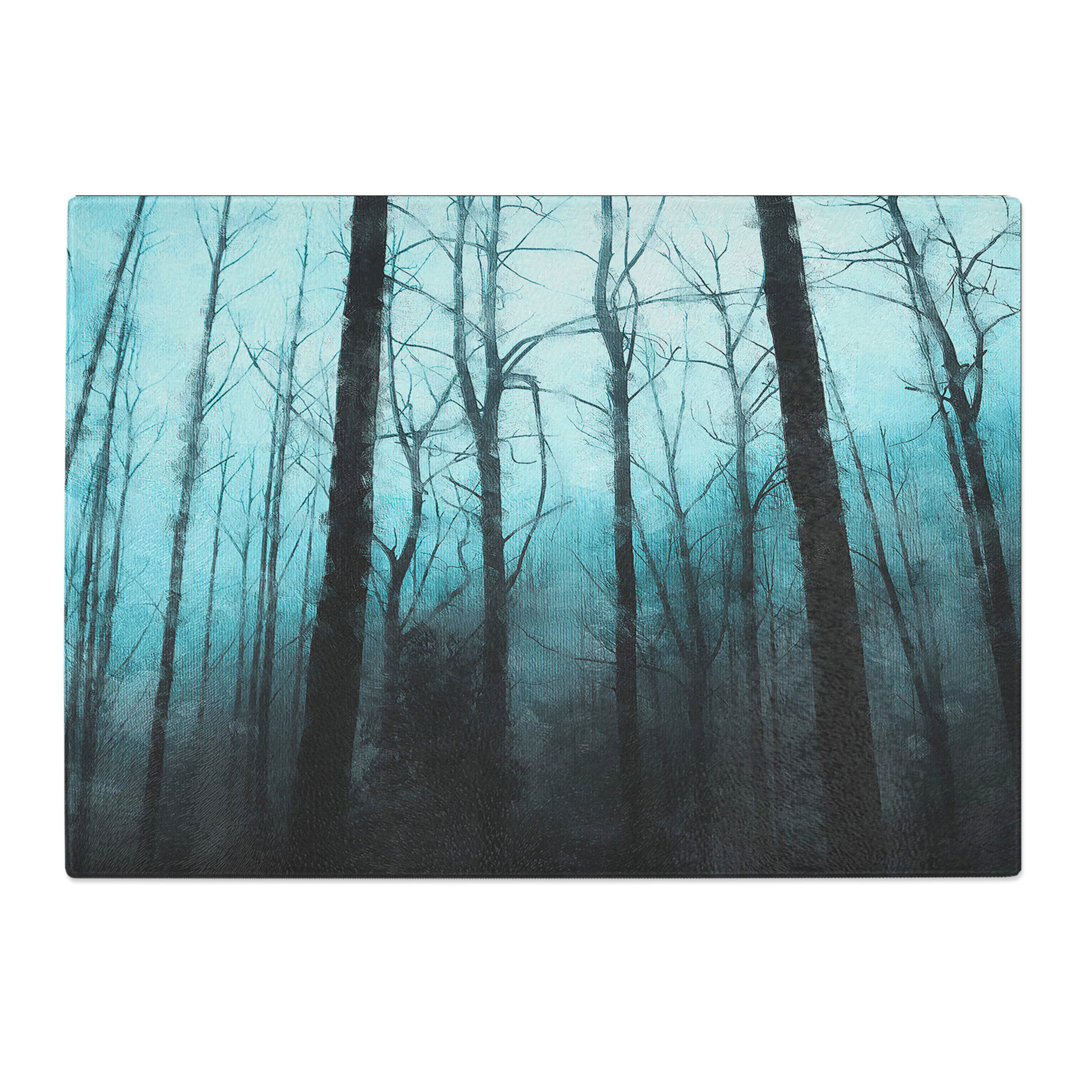 Tempered Glass Misty Forest Abstract Chopping Board