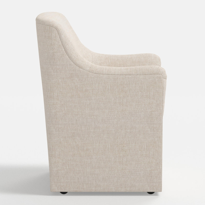 Upholstered Armchair, Performance Textured Weave Flax