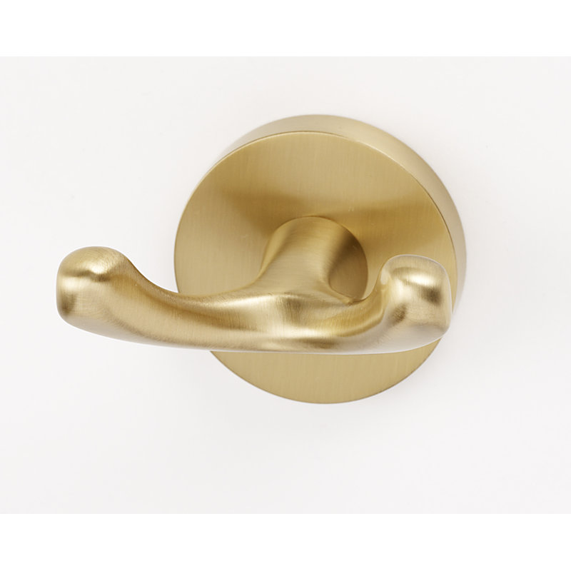 Double Robe Hook, Satin Brass