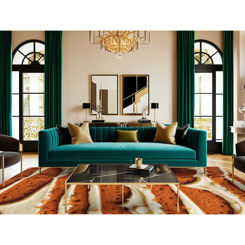 Washable Carrot cake Desserts Area Rug, Round 5'