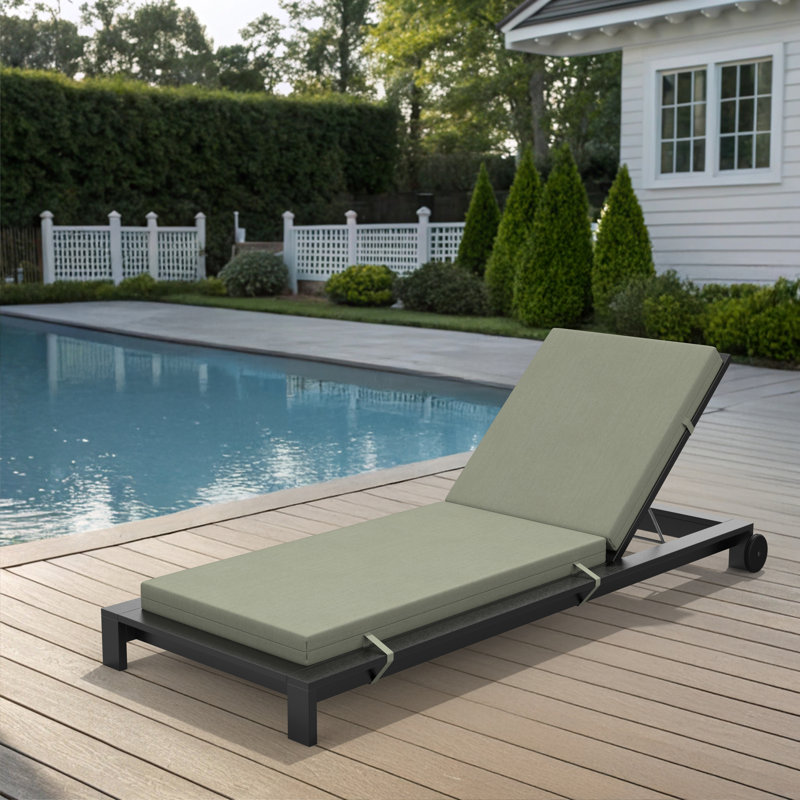 Lani Sunbrella® Outdoor Chaise Lounge Cushion, 25" W x 79" D, Sunbrella Bliss Linen