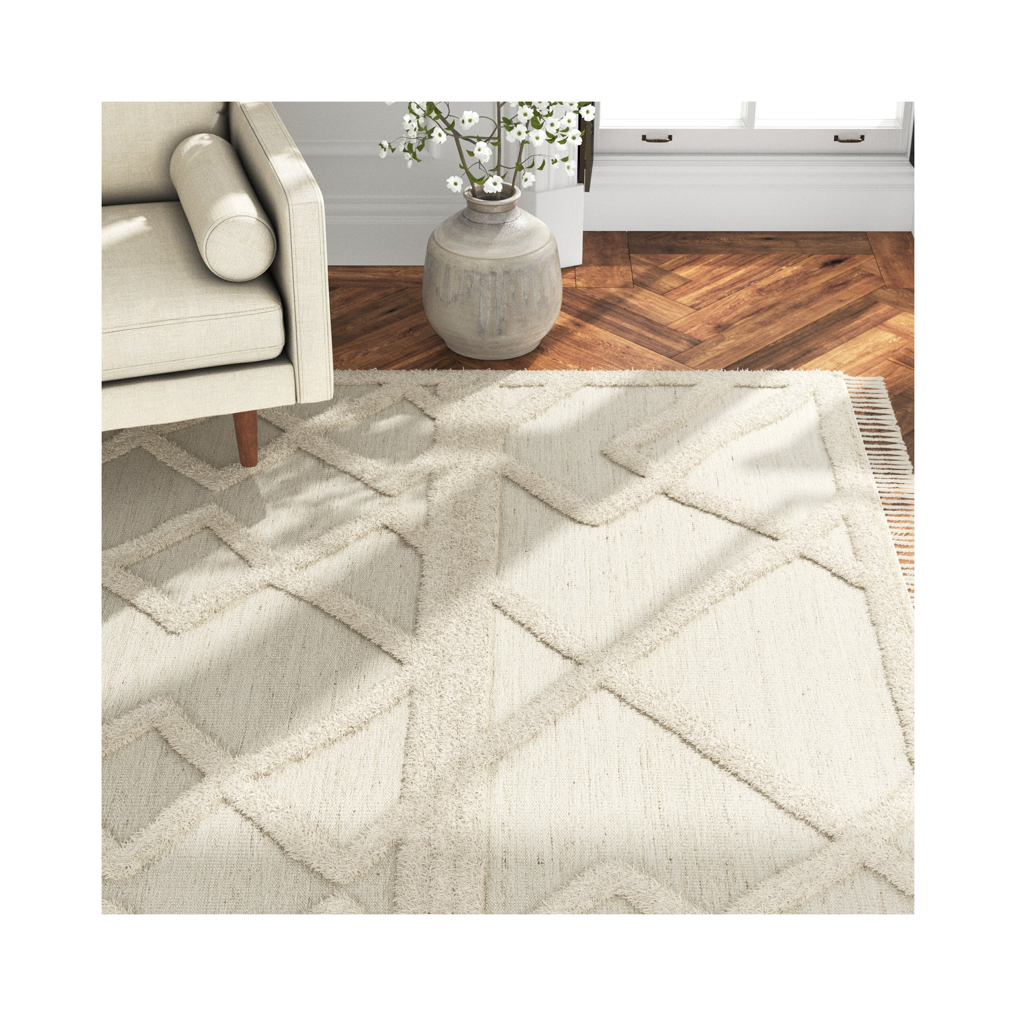 Leanna Handmade Wool Rug, Rectangle 10' x 14'