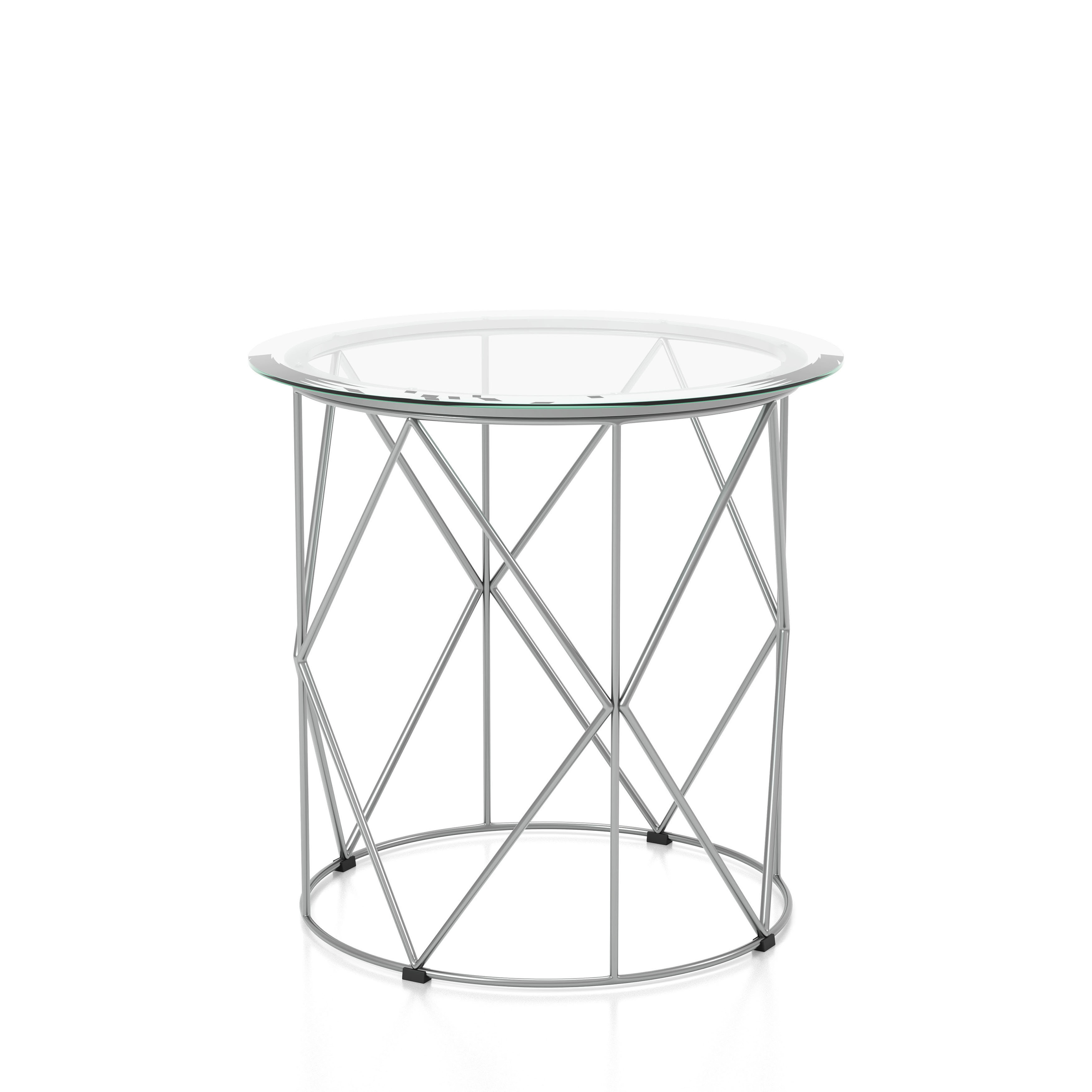 Orren Ellis Pierceton Glass Top End Table Wayfair