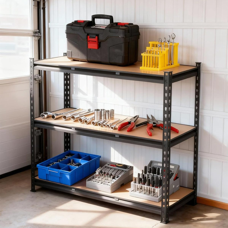 Étagères de garage robustes, étagère de rangement utilitaire en métal à 3 niveaux, H 36 po x l 60 po x P 24 po