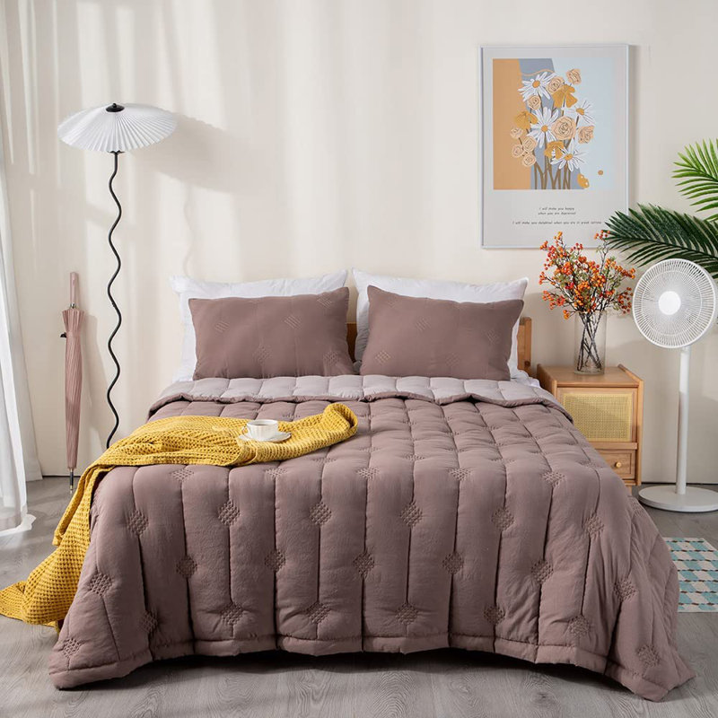 Quilt, Brown, Twin Quilt + 1 Sham