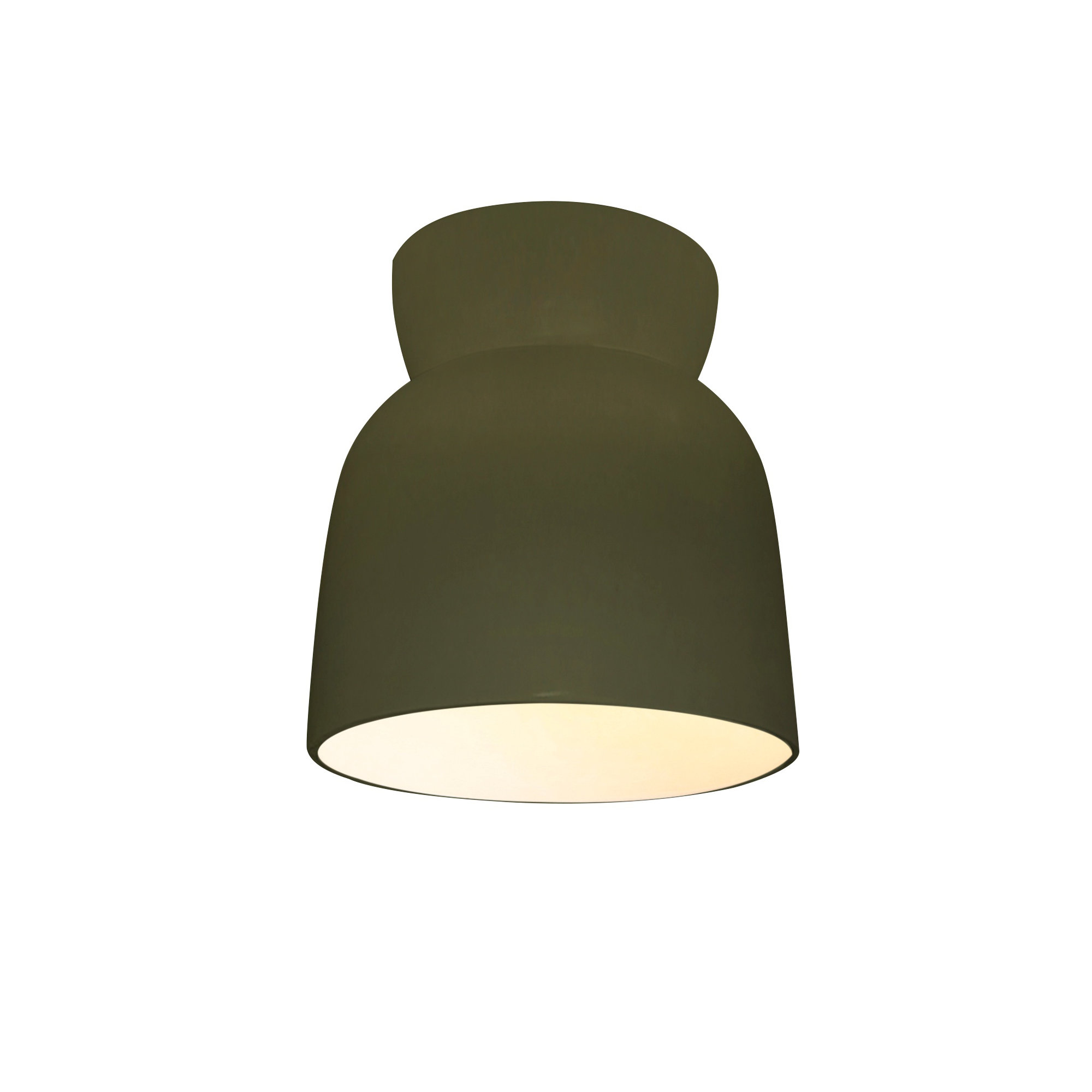 Logan Single Light Ceramic 8'' H X 7.5'' W  Flush Mount, Matte Green, Incandescent (Not Included)