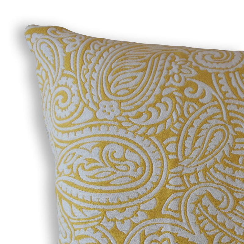 Coussin Halia, 22 po x 22 po, Jaune, Coussin décoratif