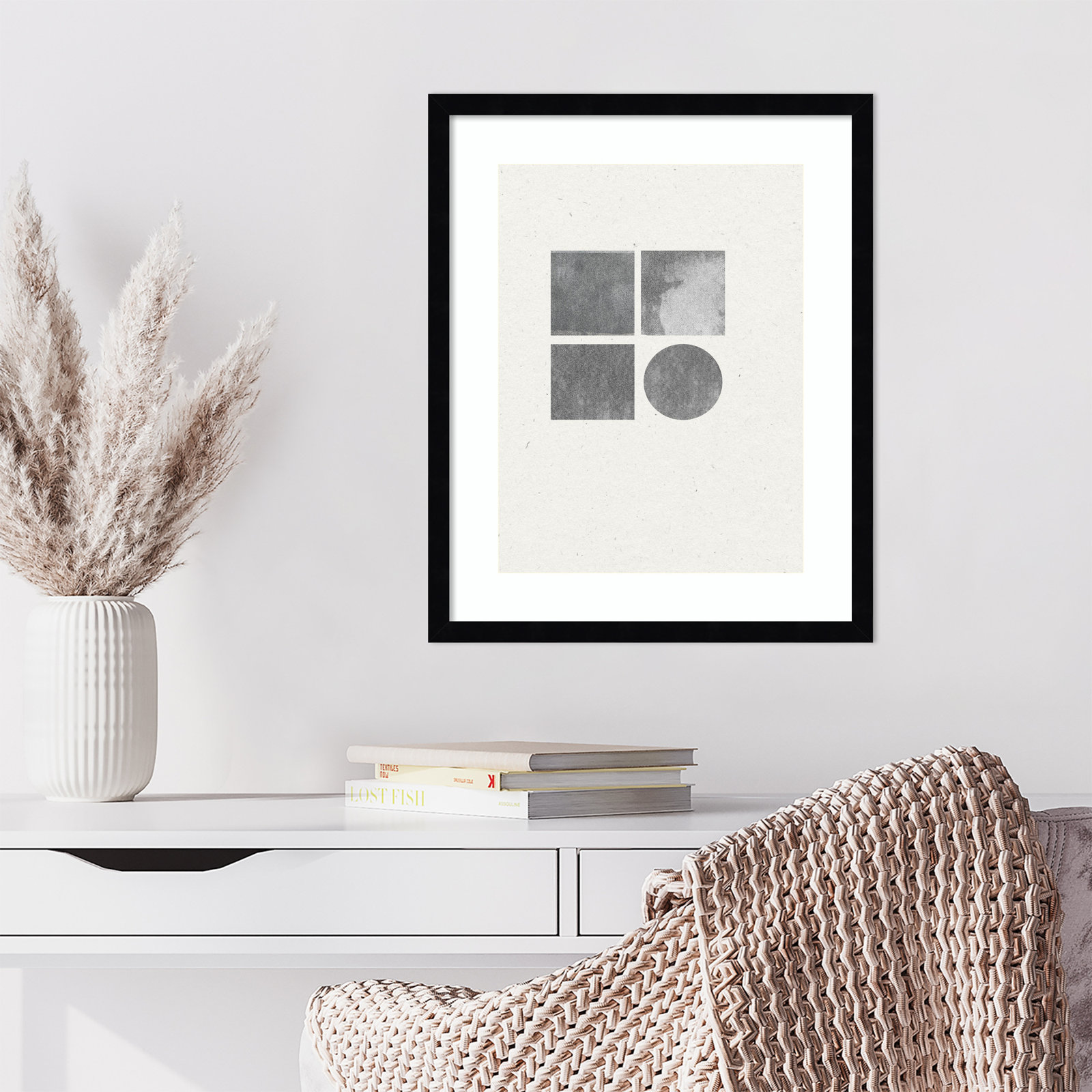 Giese "Paper Collage No. 2" Print, Black, 21" H x 17" W