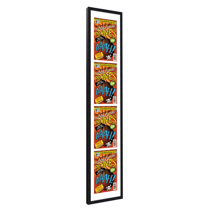 Wood Picture Frame with Mat, Black/White, 7.125" x 10.5"