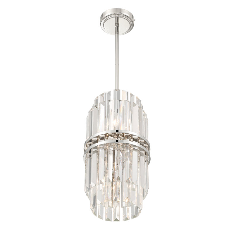Luminaire suspendu 4 lumières Hayes, Nickel poli