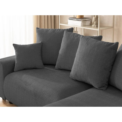 Corner Sofa Calma with Storage - Bumpy Design in Soft Chenille Fabric