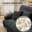 Canapé d'angle modulaire de luxe, canapé nuage surdimensionné en forme de L pour salon, assise profonde avec pouf convertible, gris chenille-1262364977