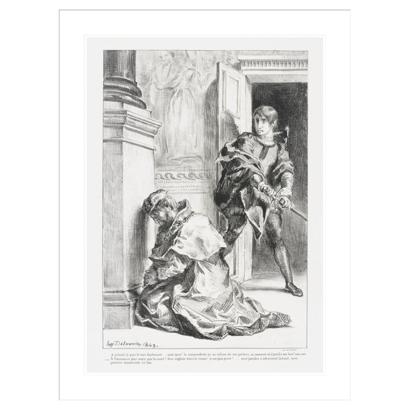 «Hamlet tente de tuer le roi» (Act. III. Sc. III), 41.5" H x 31.49" W