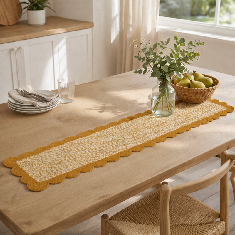 Cotton Braided Runner - Matt Finish, 183 × 36 cm, Beige