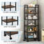 6 tablettes de rangement en bois à 6 niveaux, chariot de rangement roulant mince avec structure en métal, support pour plante robuste, étagère mobile étroite, tablettes de rangement empilables pour la cuisine, la salle de bain, la salle de lavage, le
