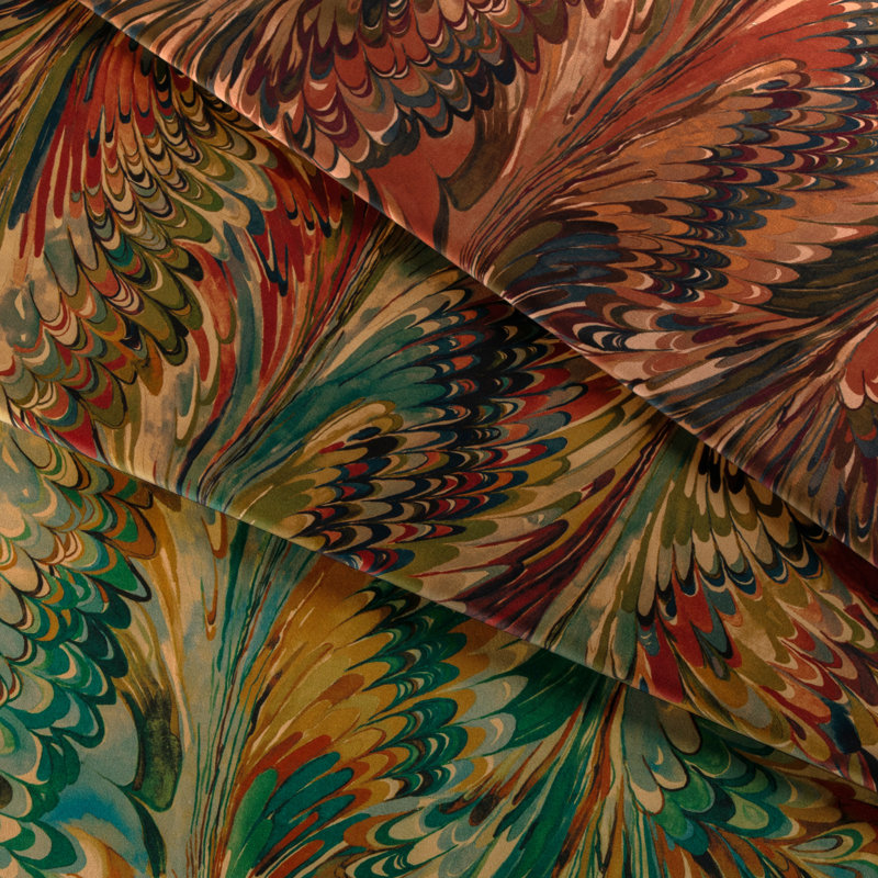 Taplow Velvet, Teal/Bronze