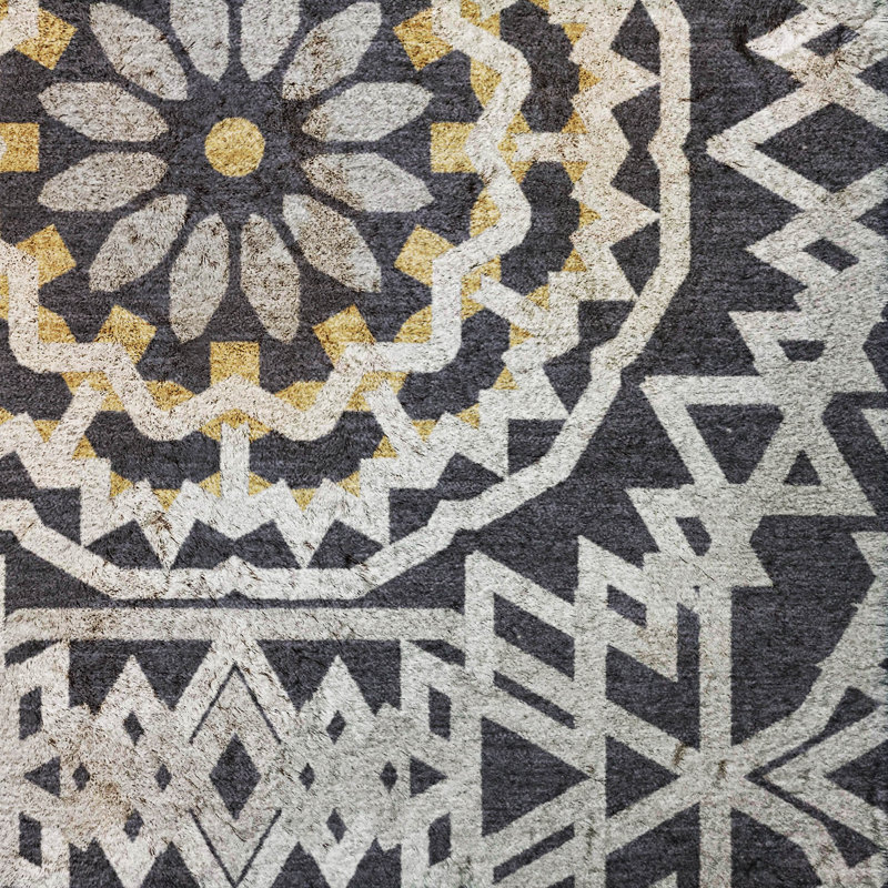 Tapis à poils longs lavable à la machine de qualité supérieure ADS619, Black, 9' x 12'
