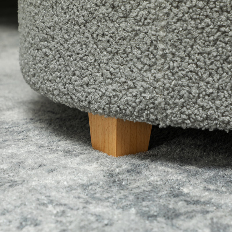 Wattsburg 45cm Wide Solid Colour Footstool Ottoman, Grey