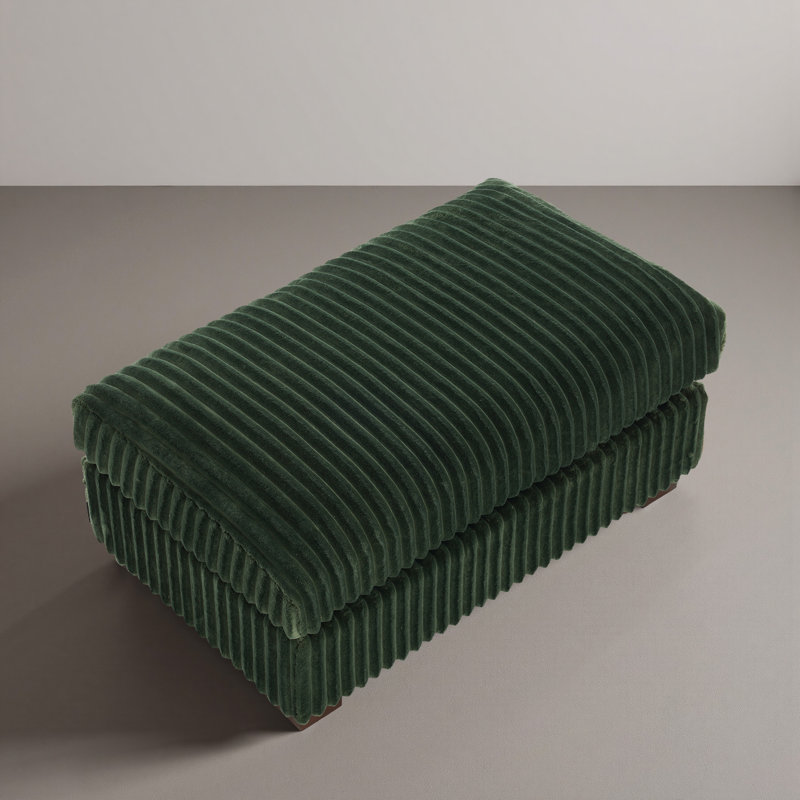 40.15cm Wide Rectangle Solid Colour Footstool Ottoman, Green