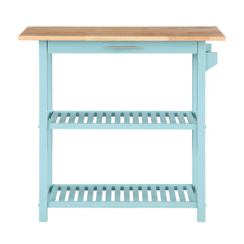 Janxiel 40'' Wide Prep Table with Drawer, Sea Foam Blue