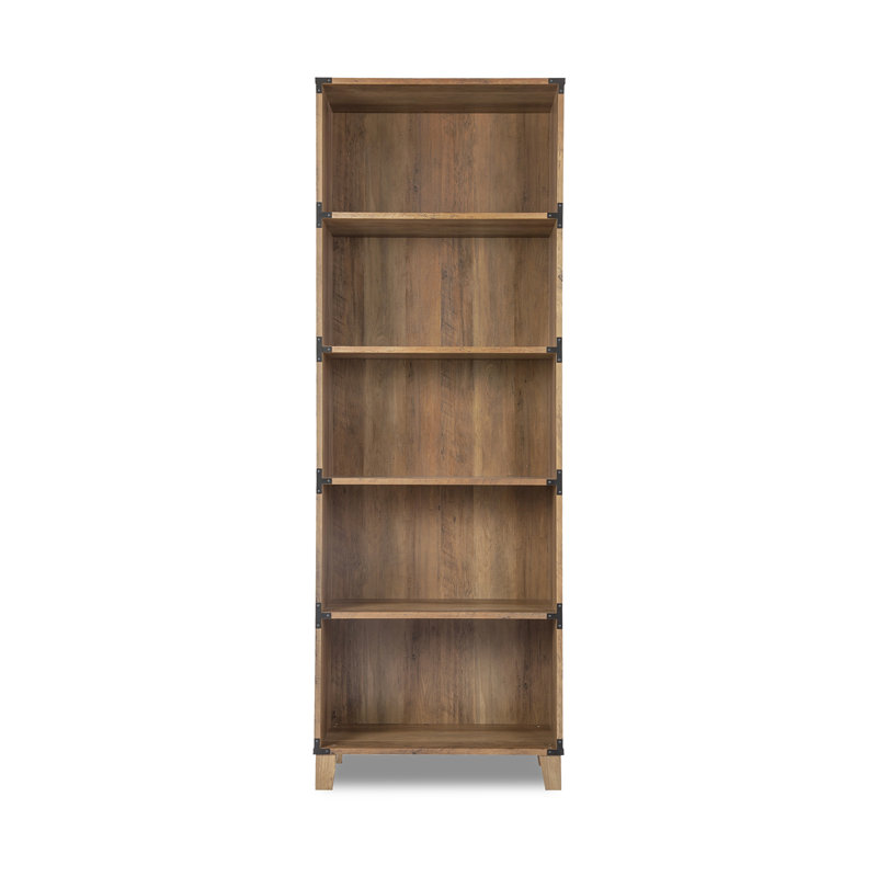 Dazile 5-Shelf Manufactured Wood Standard Bookcase