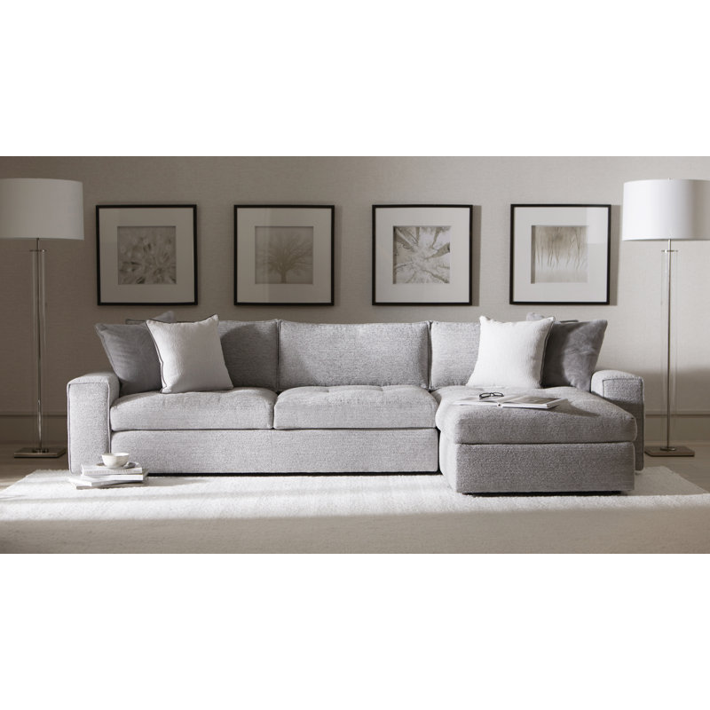 Nest 6- Piece Sofa & Chaise Sectional, Beige Polyester