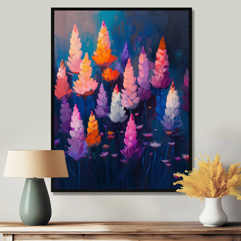 «Rose Blue Flower Cactus Grace I», impression d'art mural cactus floral, H 32 po x l 24 po x P 1 po