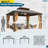 12' W x 10' D Hardtop Gazebo, Double Galvanized Steel Roof & Aluminum Frame for Hot Tub, Deck, Backyard
